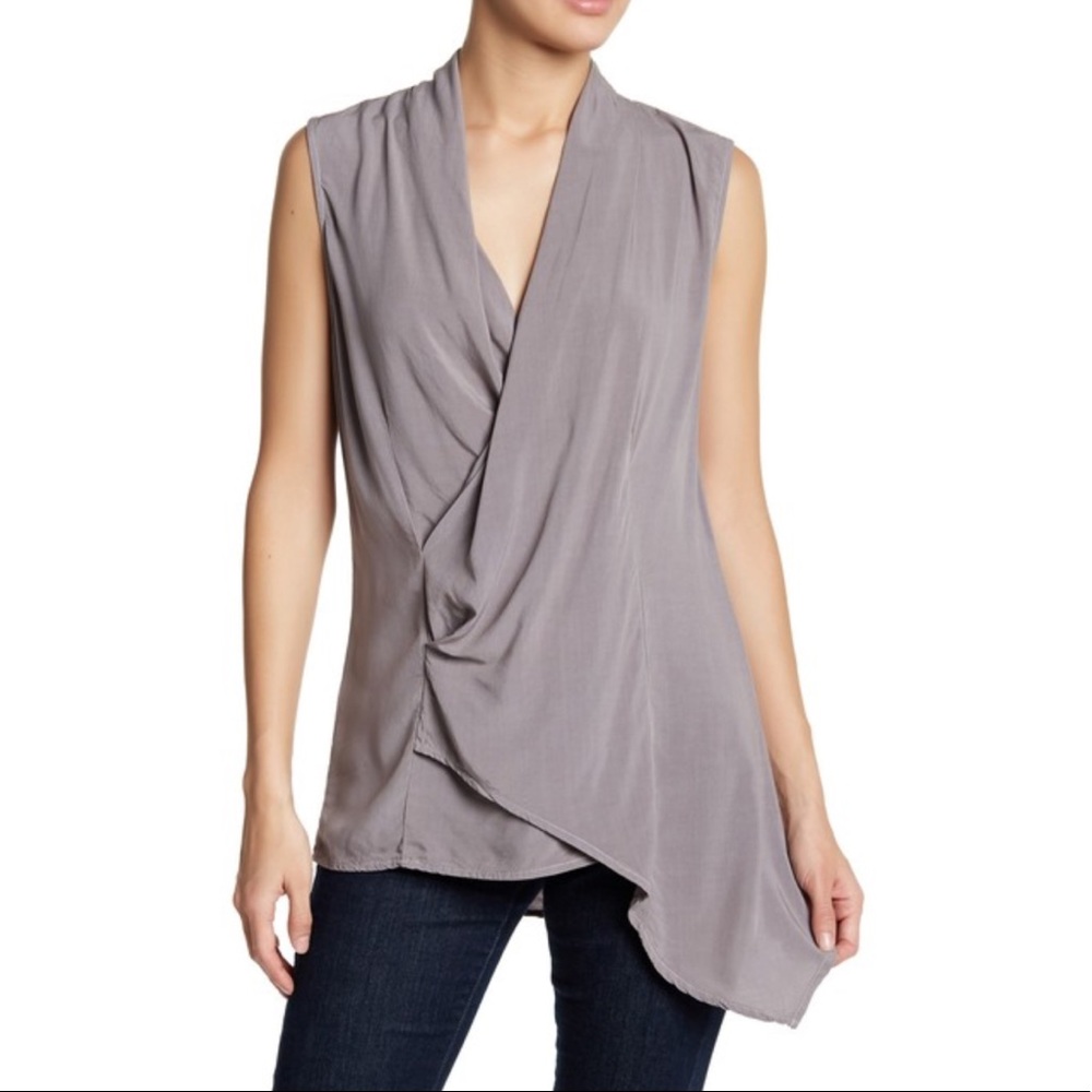 Michael Stars Asymmetrical Draped Blouse